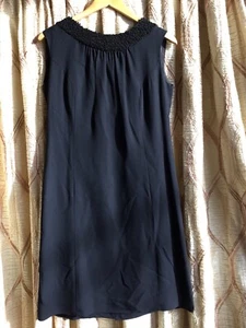 Vintage 1950's 60s black dress Knee Length Medium / Large - Picture 1 of 9