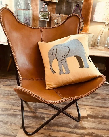 Buffalo Leather Butterfly Chair Relax Arm Chair Handmade Vintage Full Folding Cover