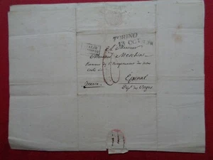 LETTRE 1825 TORINO ITALIE TURIN EPINAL VOSGES MESCHINI - Picture 1 of 4