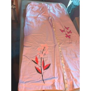 New Nora Cora wide leg like linen elastic butterfly floral pockets pants women' - Picture 1 of 6