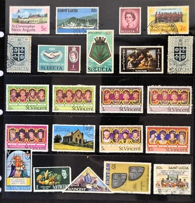 Stamps From St. Lucia and St. Vincent - VF/LH some Mint - Image 1 of 2