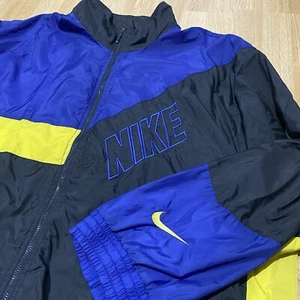 Chaqueta cortavientos Nike años 90 nailon chándal top de colección retro deletreada XXL como nueva - Imagen 1 de 15