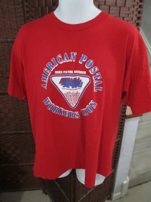 Camiseta Vintage Años 90 American Postal Workers Union Talla XL USPS Doble Cara Foto 1 de 3