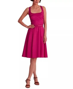 LAUREN RALPH LAUREN Belted Sleeveless Cocktail Dress Pink Size 12 MSRP $265 - Picture 1 of 4