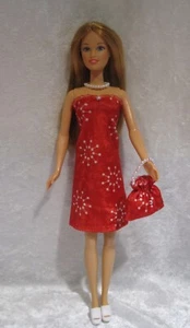 Kleidung für 11" Teenager Modepuppen, Kleid, Halskette, Handtasche Set #Skipper 64 - Bild 1 von 3