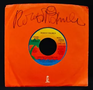 ROBERT PALMER~Signed LOOKING FOR CLUES Promo Record Sleeve+45~Addicted To Love - Picture 1 of 2