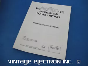 NOS HAFLER P-125 (P125) MANUALE amplificatore di potenza professionale (originale) - Foto 1 di 1