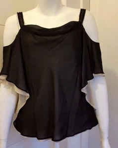 NEW Opposites Attract Black Drape Sleeve Top - 16 - Picture 1 of 5