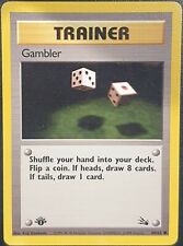 Gambler - Trainer FIRST EDITION Pokémon Card TCG 60/62 Fossil Set LP - NM