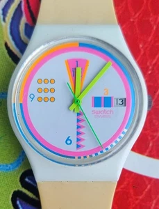 Reloj Swatch Vintage GEOGLO GW403 1989 Estándar Caballeros Raro Hecho en Suiza Cuarzo  - Imagen 1 de 6