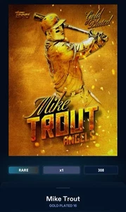 **DIGITAL CARD** 2016 Rare Topps Bunt Gold Plated Mike Trout cc 308 - Picture 1 of 2