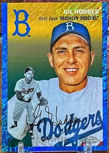 GIL HODGES • 2023 Topps Chrome Platinum • #447 • Blue Shimmer Refractor • /100 - Picture 1 of 3