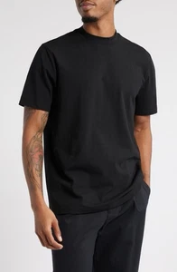 Camiseta Open Edit Cuello Simulado Camiseta Negra XL Elegante Elegante Algodón Orgánico Diseñador - Imagen 1 de 10