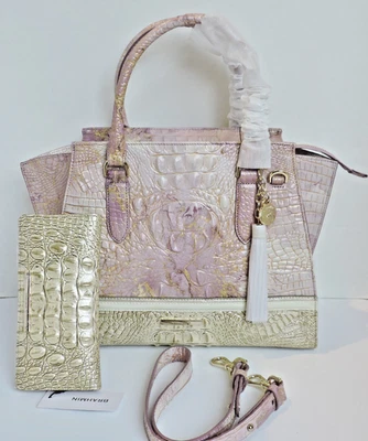 Cartera Brahmin Priscilla Lila Caprichosa Cuero Repujado Ady Stardust Nueva con Etiquetas Foto 1 de 4