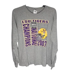 LSU Tigers Shirt Mens Medium Football 2007 BCS National Champions Long Sleeve - Picture 1 of 13