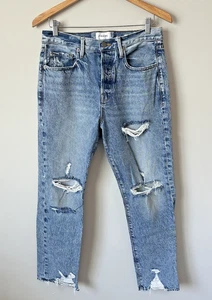 FRAME Le Original Jeans Size 29 8 High Rise Distressed Ripped Denim Button Fly - Picture 1 of 14