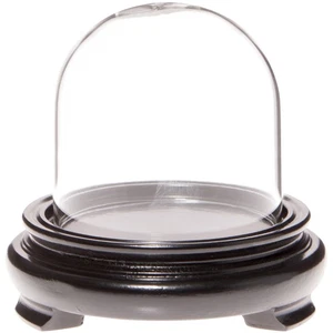 Plymor 2.5" x 2.5" Glass Display Dome Cloche (Black Wood Veneer Footed Base) - Picture 1 of 1