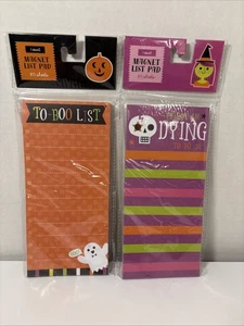 2 Magnetic Halloween Note Pads, Dying To Do, To Boo List, 7-1/2” X 3-1/2” New! - Picture 1 of 14
