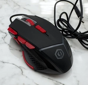 CyberPowerPC Gaming Optical Mouse Wired USB Black & Red WORKS - Picture 1 of 11