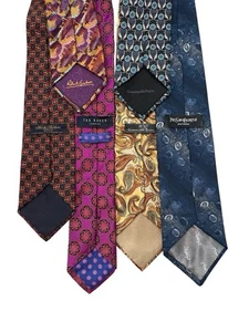 Lot Of 6 Mens Tie Robert Graham Yves Saint Laurent Ermenegildo Zegna Ted Baker - Picture 1 of 5