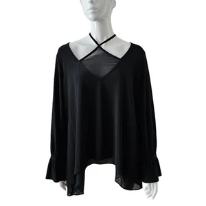 Joseph Ribkoff Black Top Blouse Size 16 Long Sleeve - Picture 1 of 9