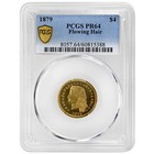 1879 $4 FLOWING HAIR STELLA PCGS PR64