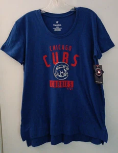Fanatics Chicago Cubs Women’s MLB High Low Shirt Sequin Bear Size Medium - Picture 1 of 6
