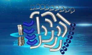 64mm 2.5'' Aluminum Intercooler Turbo Piping Blue hose T-Clamp kit 12pcs 2.5" - Picture 1 of 6