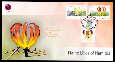 NAMIBIA - 2017 FLAME LILIES OF NAMIBIA / FLOWERS - FDC - Image 1 of 4