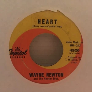 WAYNE NEWTON     45  SINGLE  VINYL ,  HEART /  SO LONG LUCY - Picture 1 of 2
