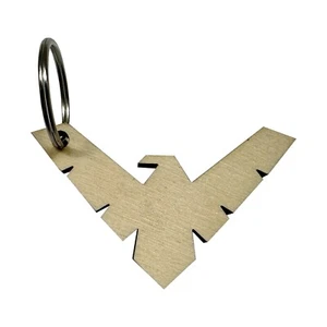 Nightwing Wooden Key Ring-Superhero-Key Chain-Car-2 3/4 x 2 Inches-1/4 Thick - Picture 1 of 1