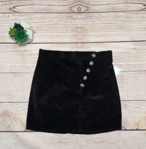 NEW!!! Women's black corduroy skirt with buttons Sz.L - Picture 1 of 2