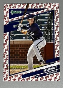 2021 Panini Donruss Nickname Variation One Hundred /100 Keston Hiura (Kestdaddy) - Picture 1 of 2