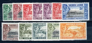 Sierra Leone 1938-44 values to 1s 3d SG 188-196a MH - Picture 1 of 1