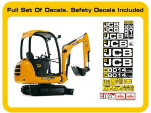 JCB 8014 CTS Mini Micro Digger Sticker Kit Decal . Safety Sticker Kit Included - Picture 1 of 3