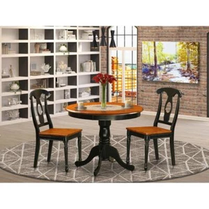 Black  3  Pc  Dining  room  setwith  2  Wood  Chairs - Picture 1 of 4