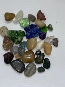Lote 1 LB Colorido Mezcla Caído Algunas Piedras Pulidas Cristales Canicas Otros 008 - Imagen 1 de 15