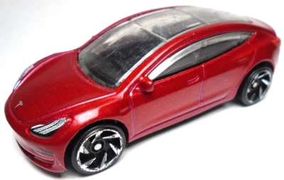 Hot Wheels Tesla Model 3 2018 rojo 1:64 diecast 2 5/8" coche - bonito Foto 1 de 4