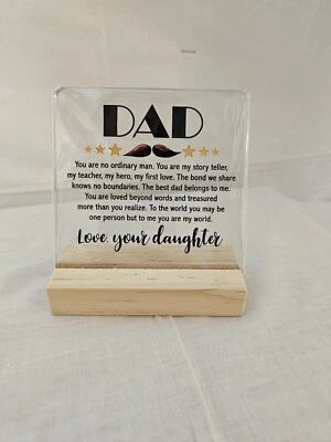 爸爸女儿礼物父亲节书桌装饰丙烯酸书桌...D7 — 第 1/3 张图片