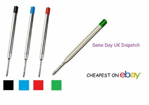 PARKER COMPATIBLE BALL POINT PEN REFILL INK  Medium Fine - BLACK BLUE GREEN RED. - Picture 1 of 1