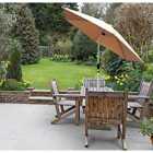 Glamhaus Garden Tilting Table Parasol For Outdoors With Crank Handle - Sand