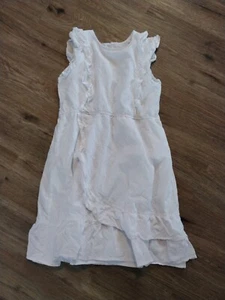 Wonder Nation Girls Ruffle Dress XXL 18 White Eyelet Holiday Wedding Lined Bin12 - Picture 1 of 12