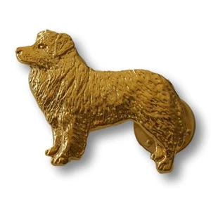 Border Collie Pin - 24K Gold Plated - Picture 1 of 2