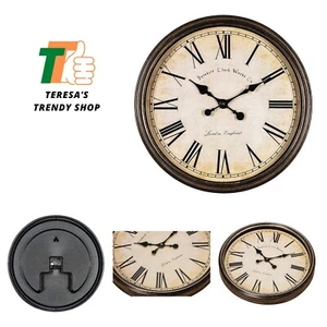 Large Decorative Wall Clock 20 Inch Silent Non Ticking Battery Operated Quart... - Picture 1 of 7