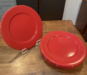 6er Set Royal Norfolk rot Nägel Speiseteller 10 1/2" schöner Zustand! Neu mit Etikett - Bild 1 von 9