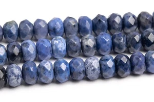 Cuentas sueltas rondelle facetadas grado AAA dumortierita azul natural 6x4MM 8x5MM - Imagen 1 de 4