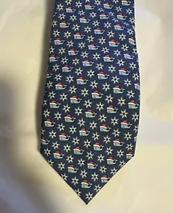 Corbata de cuello de ballena y copo de nieve de Navidad Vineyard Vines azul rojo - Imagen 1 de 4