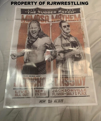 AEW ALL ELTE CRATE EXCLUSIVE MIMOSA MAYHEM POSTER CHRIS JERICHO & ORANGE CASSIDY Cover