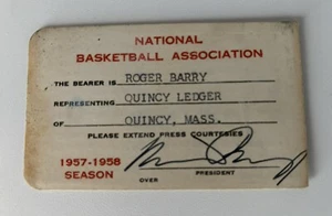 Boleto de temporada 1957-1958 de la NBA firmado Maurice Podoloff NBA HOF/Bill Russell MVP🏀 - Imagen 1 de 2