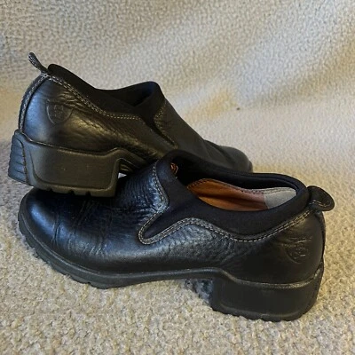 Ariat Clog Loafers Womens 7.5B Leather Slip On Round Toe Black 95901 - Image 1 of 4